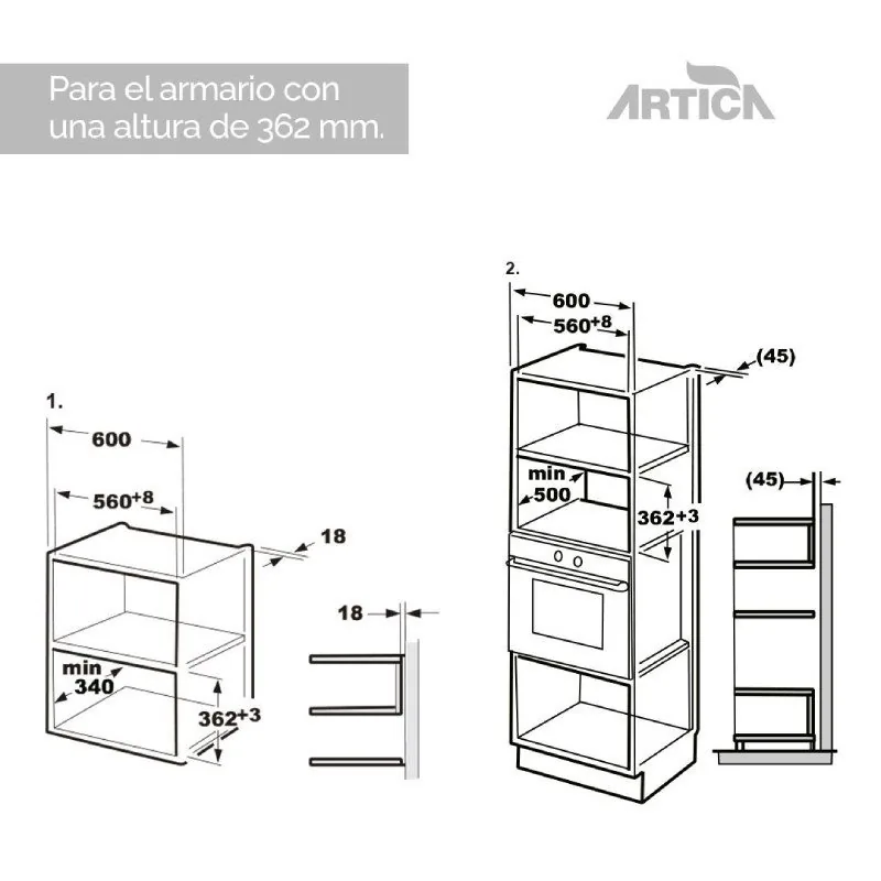 microonde integrabile Artica AMW2004582IDX DSP 20L grill