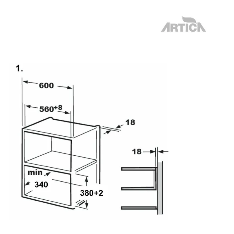 Microonde da incasso Artica AMW204581IDB Inte DSP 20L nero