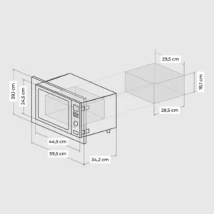 Microonde da incasso Cecotec 01375 20L nero