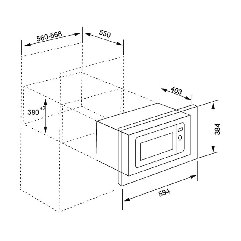 Microonde da Incasso Silverline MWE-35 W 25 Litri Bianco
