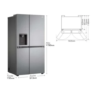 Frigorifero americano LG GSLV71PZTD 635 litri inox classe D