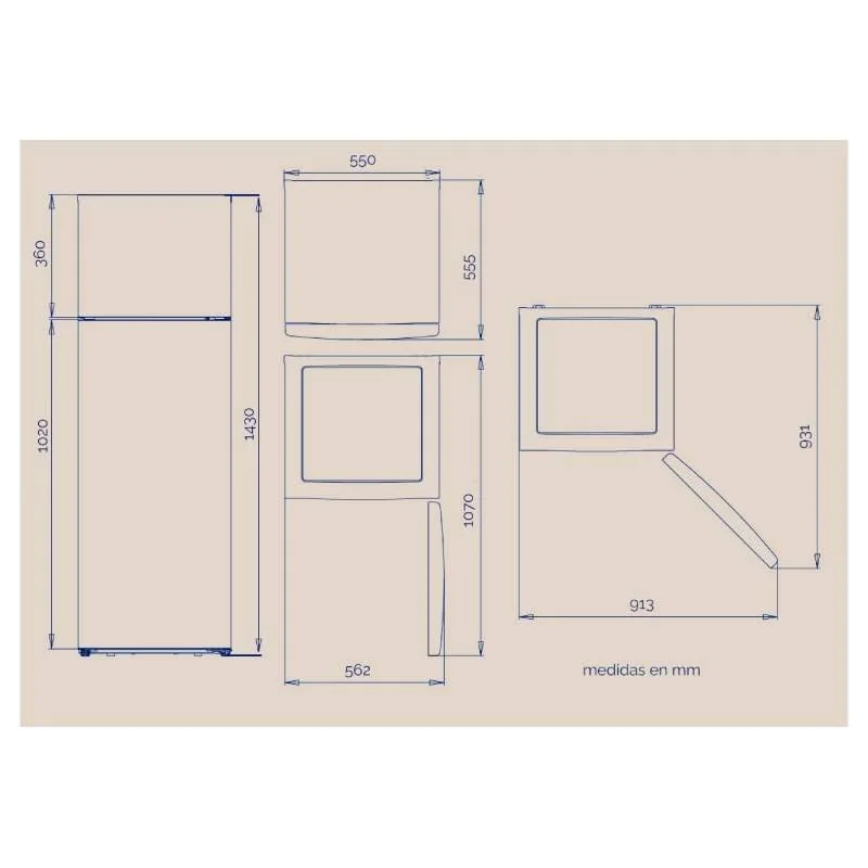 Frigorifero Artica 2P AFE2P14355L206B/CICLOUP143EB 143x55