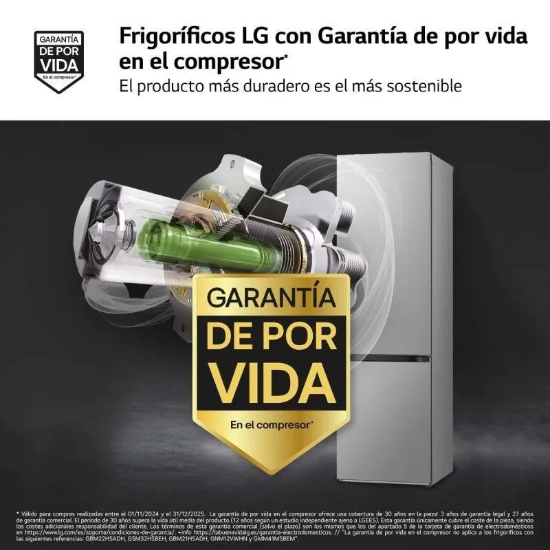 Frigorifero combinato LG GBV5240DPY 203 cm No Frost inox MetalFresh classe D
