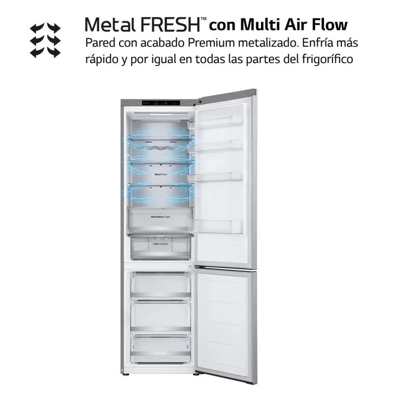 Frigorifero combinato LG GBV5240DPY 203 cm No Frost inox MetalFresh classe D
