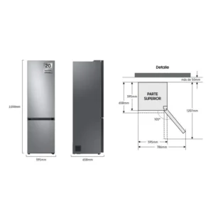 Frigorifero combinato Samsung RB38C7B6AS9/EF 203×60 No Frost inox classe A