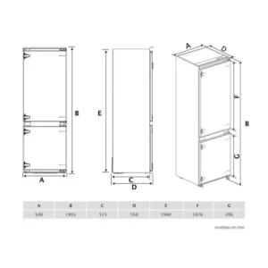 Frigorifero combinato integrabile Artica COOLTECHIN194E 300 litri