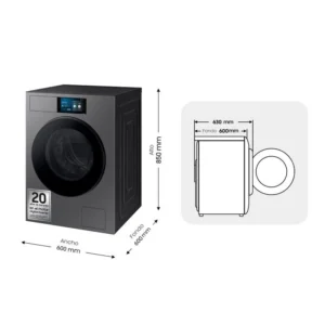 Lavatrice Samsung WF90F09C4SU3 9 kg 1400 rpm grafite